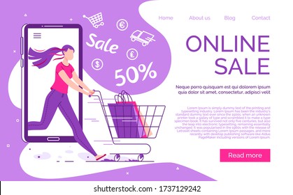 Shopping online on the site. Mobile app. The concept of marketing and digital marketing.