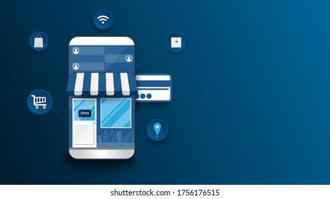 shopping online on smart phone laptop at stay home with fast
transport