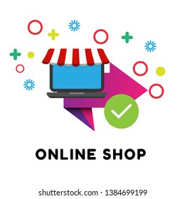 Shopping Online on Website. marketing concept, laptop and pc