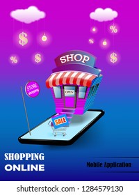 Shopping Online on Website or Mobile Application
