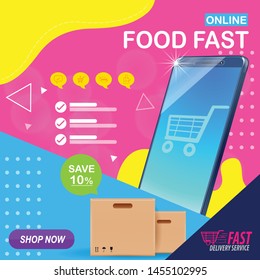 Shopping Online on Website or Mobile Application Vector Concept Marketing and Digital marketing.