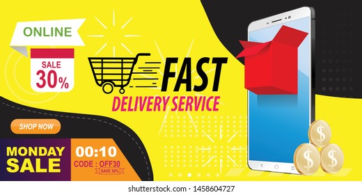 Shopping Online on Website or Mobile Application Vector Concept Marketing and Digital marketing