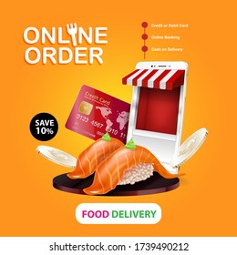 Shopping Online on Website or Mobile Application Vector Concept Marketing and Digital marketing.