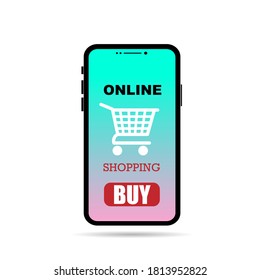 Shopping Online on Website or Mobile Application Vector Concept