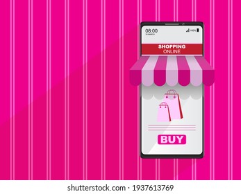 Shopping Online on Website or Mobile Application and Digital marketing