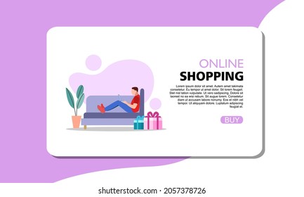 Shopping Online on Website or Mobile Application Vector Concept, design illustration
