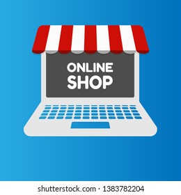 Shopping Online on Website. Online store concept. flat design