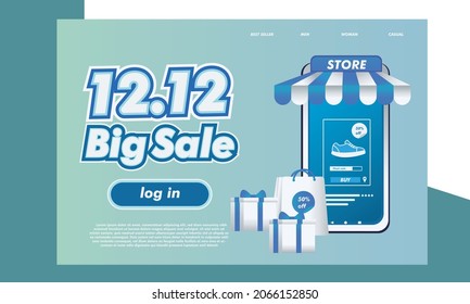 Online-Shopping auf der Website, Vektor Concept-Landing-Page