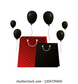 shopping online paper bags and balloons