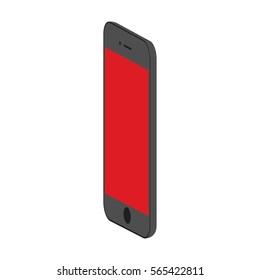 shopping online red screen mobile phone technology vector illustration eps 10