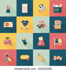 Shopping and online shop icons set