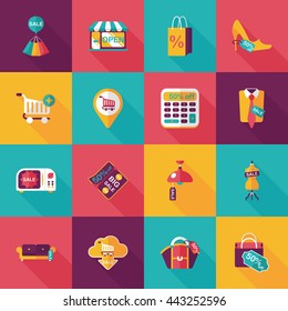 Shopping and online shop icons set