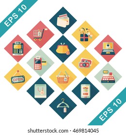 Shopping and online shop icons set