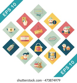 Shopping and online shop icons set