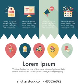 Shopping and online shop icons set