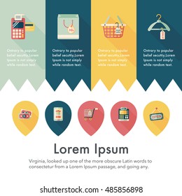 Shopping and online shop icons set
