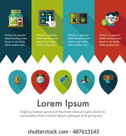 Shopping and online shop icons set