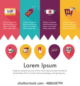 Shopping and online shop icons set