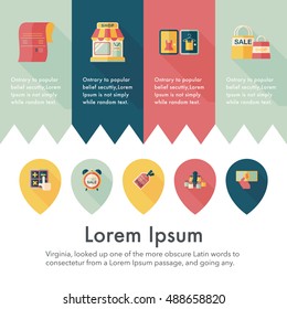 Shopping and online shop icons set