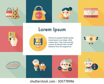Shopping and online shop icons set