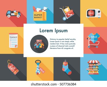 Shopping and online shop icons set
