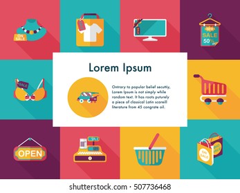 Shopping and online shop icons set