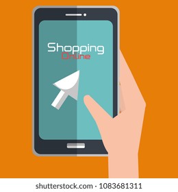 shopping online with smartphone