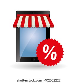Shopping online and smartphone design , vector illustration