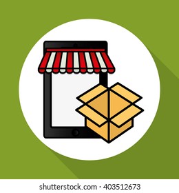 Shopping online and smartphone design , vector illustration, vector illustration