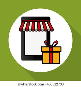 Shopping online and smartphone design , vector illustration, vector illustration