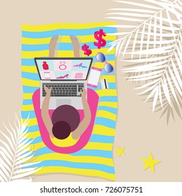 Shopping in online store or technology E-commerce Internet Global Marketing shopping concept. vector illustration.