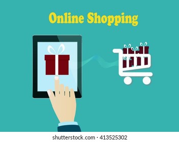 Shopping Online with tablet