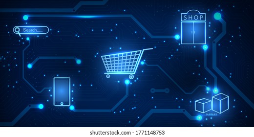 shopping online technology modern design digital concept. abstract texture background