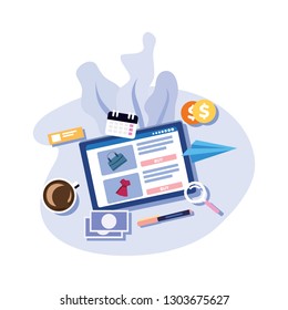 shopping online transactions with laptop