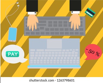 shopping online vector