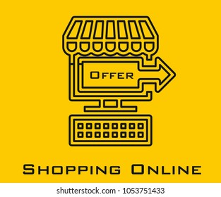 Shopping Online vector icon