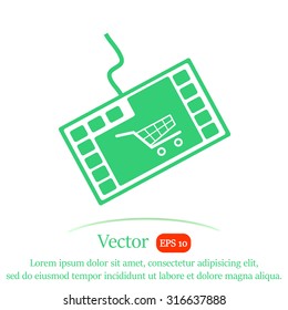 Shopping online vector icon.