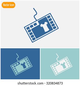 Shopping online vector icon.