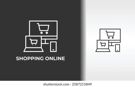 Shopping Online Vector, Icon Or Logo Sign Isolated Symbol Illustration