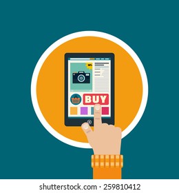 Shopping online - vector template