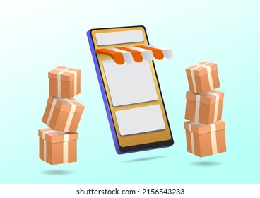shopping online website templates. mobile store application concept.