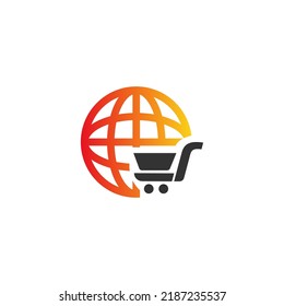Shopping, OnlineShop , Online shopping, e commerce Logo Template vector symbol