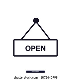 Shopping Open vector icon, Shopping Open Vector illustration