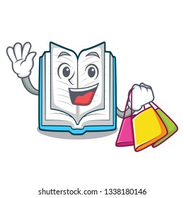 Shopping opened book isolated in the character