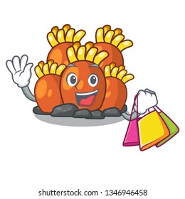 Shopping orange coral reef isolated with mascot