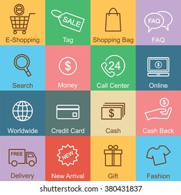 shopping outline design, vector infographic elements