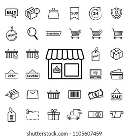 Shopping outline icons collection. Vector illustration.