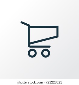 Shopping Outline Symbol. Premium Quality Isolated Cart Element In Trendy Style.