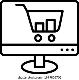 Shopping Outline Vector Icon Design
