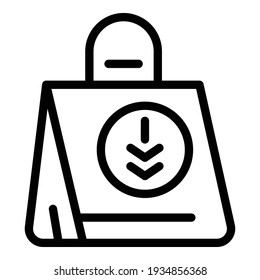 Shopping pack icon. Outline shopping pack vector icon for web design isolated on white background